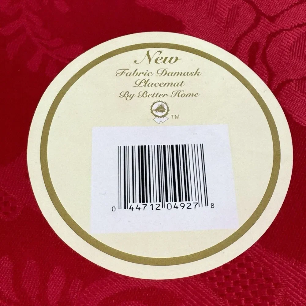 Better Home Red Damask Placemats Set of 8 18x12 Christmas Holiday Table Decor